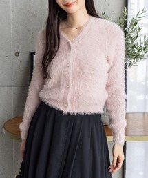 clear | ビジューボタンフェザーショートカーディガン[オフィスカジュアル 着回し抜群 大人](カーディガン/ボレロ)