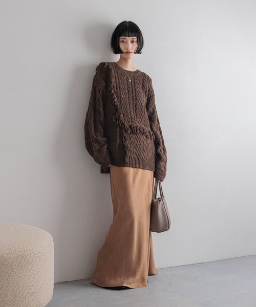 LOWRYS FARM（ローリーズファーム）の「フィブリルサテンスカート　581057（スカート・レディース・アイボリー/チャコールグレー/ブラウン・LARGE/MEDIUM/SMALL）」の22枚目の写真