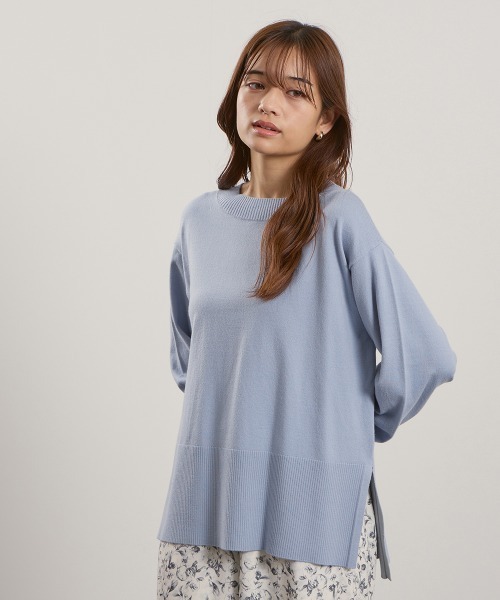 QUEENS COURT（クイーンズコート）の「シアバターボートネックニット≪手洗い可能≫（ニット/セーター・レディース・ブラック/オフホワイト/レッド/ライトグレー/サックスブルー・M）」の12枚目の写真