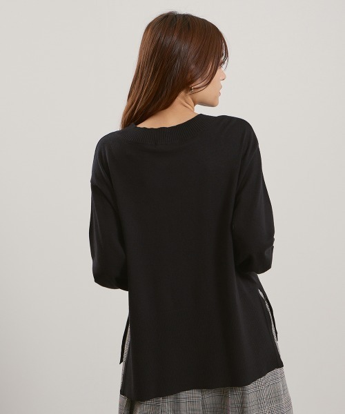 QUEENS COURT（クイーンズコート）の「シアバターボートネックニット≪手洗い可能≫（ニット/セーター・レディース・ブラック/オフホワイト/レッド/ライトグレー/サックスブルー・M）」の21枚目の写真