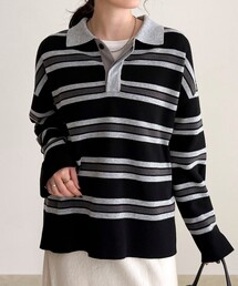 fredy emue | ラガーボーダーニットプルオーバー(ニット/セーター)