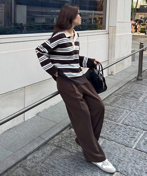 fredy emue（フレディエミュ）の「ラガーボーダーニットプルオーバー（ニット/セーター・レディース・ブラウン系その他/グレー系その他/ブラック系その他・38）」の4枚目の写真