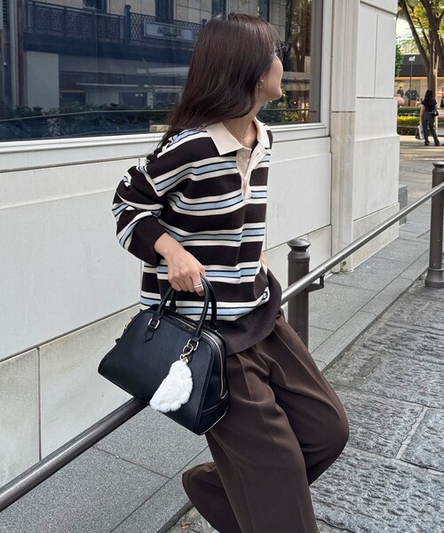 fredy emue（フレディエミュ）の「ラガーボーダーニットプルオーバー（ニット/セーター・レディース・ブラウン系その他/グレー系その他/ブラック系その他・38）」の5枚目の写真