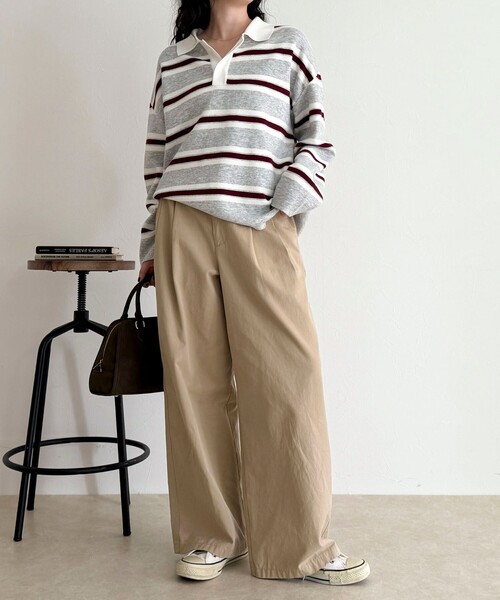 fredy emue（フレディエミュ）の「ラガーボーダーニットプルオーバー（ニット/セーター・レディース・ブラウン系その他/グレー系その他/ブラック系その他・38）」の12枚目の写真