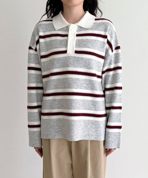 fredy emue（フレディエミュ）の「ラガーボーダーニットプルオーバー（ニット/セーター・レディース・ブラウン系その他/グレー系その他/ブラック系その他・38）」の19枚目の写真