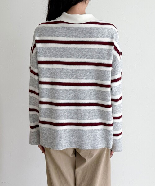 fredy emue（フレディエミュ）の「ラガーボーダーニットプルオーバー（ニット/セーター・レディース・ブラウン系その他/グレー系その他/ブラック系その他・38）」の21枚目の写真