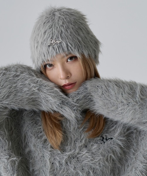 MSG（エムエスジー）の「メタルプレートフェザービーニー【UNISEX】（ニットキャップ/ビーニー・メンズ・ブラック/グレー・FREE）」の9枚目の写真