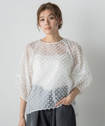 Droite lautreamont | ポンポンジャガードブラウス≪洗濯機で洗える≫(シャツ/ブラウス)