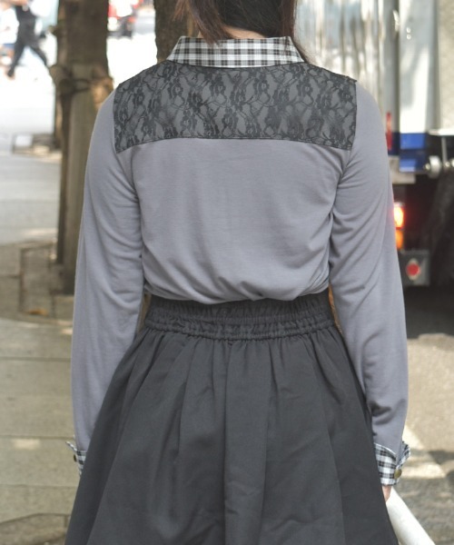 axes femme(アクシーズファム)の「襟付きトップス(Tシャツ/カットソー・レディース・ブラック/ネイビー/グレー・FREE)」の6枚目の写真