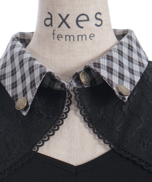 axes femme(アクシーズファム)の「襟付きトップス(Tシャツ/カットソー・レディース・ブラック/ネイビー/グレー・FREE)」の22枚目の写真