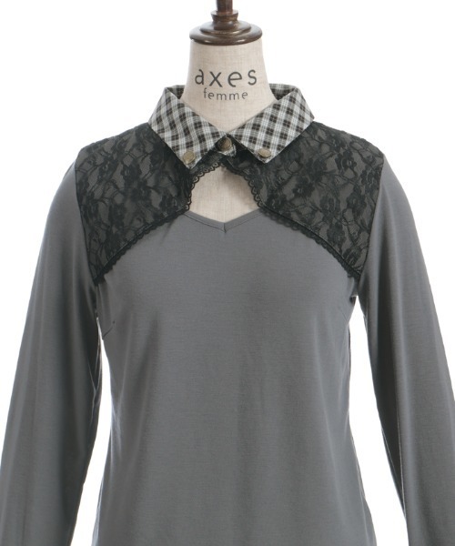 axes femme(アクシーズファム)の「襟付きトップス(Tシャツ/カットソー・レディース・ブラック/ネイビー/グレー・FREE)」の17枚目の写真
