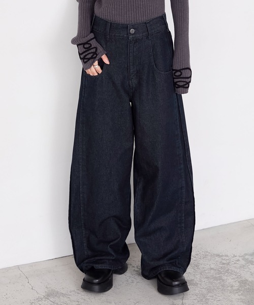 forksy.(フォルクシー)の「【forksy.】BIGポケットハイウエストワイドテーパードデニムパンツ(デニムパンツ・レディース・グレー系/インディゴブルー/ブルー系・L/M)」の5枚目の写真
