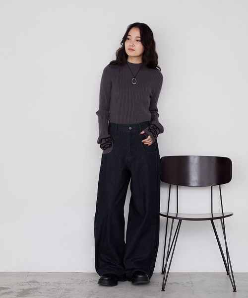 forksy.(フォルクシー)の「【forksy.】BIGポケットハイウエストワイドテーパードデニムパンツ(デニムパンツ・レディース・グレー系/インディゴブルー/ブルー系・L/M)」の11枚目の写真