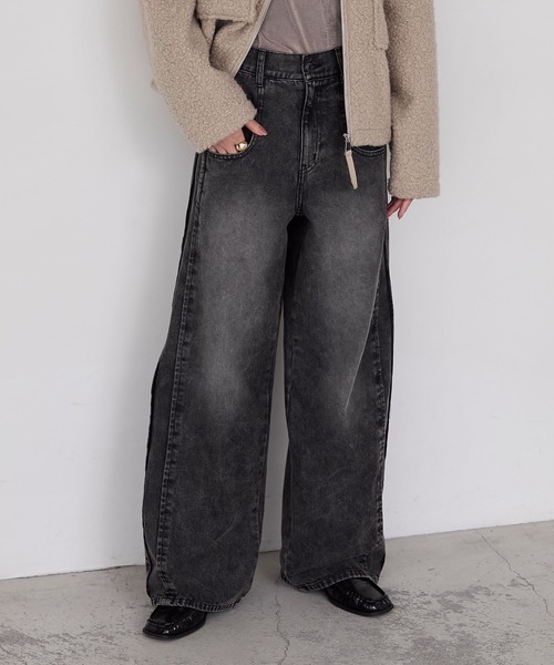 forksy.(フォルクシー)の「【forksy.】BIGポケットハイウエストワイドテーパードデニムパンツ(デニムパンツ・レディース・グレー系/インディゴブルー/ブルー系・L/M)」の20枚目の写真