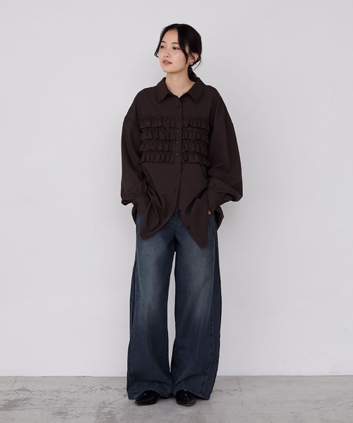 forksy.(フォルクシー)の「【forksy.】BIGポケットハイウエストワイドテーパードデニムパンツ(デニムパンツ・レディース・グレー系/インディゴブルー/ブルー系・L/M)」の18枚目の写真