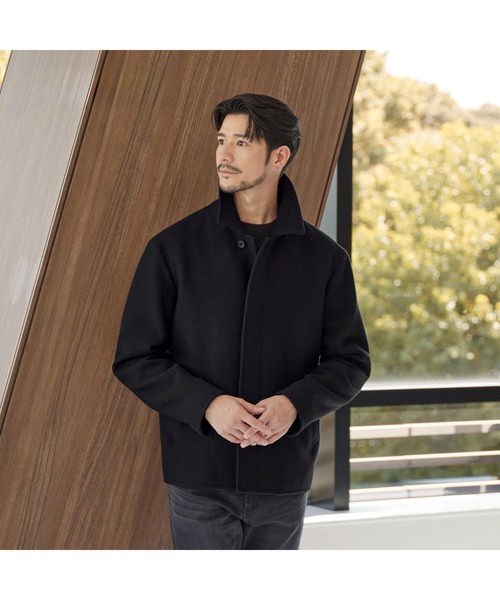 BEAUTY&YOUTH UNITED ARROWS（ビューティーアンドユースユナイテッドアローズ）の「【WEB限定 WARDROBE SMART】PE メルトン バルカラーブルゾン（ブルゾン・メンズ・ブラック/ダークブラウン・XL/L/M/S）」の4枚目の写真