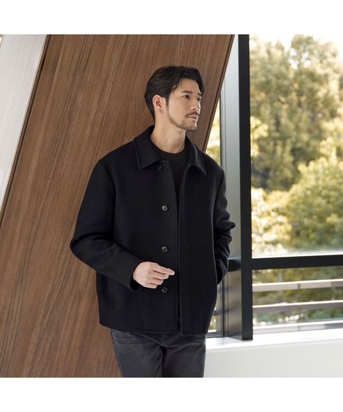 BEAUTY&YOUTH UNITED ARROWS（ビューティーアンドユースユナイテッドアローズ）の「【WEB限定 WARDROBE SMART】PE メルトン バルカラーブルゾン（ブルゾン・メンズ・ブラック/ダークブラウン・XL/L/M/S）」の5枚目の写真