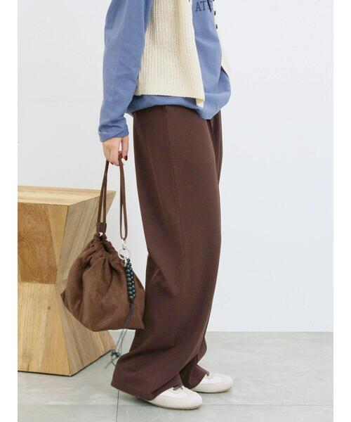 Samansa Mos2 blue（サマンサモスモスブルー）の「ストレートパンツ(セットアップ可)（その他パンツ・レディース・ブラウン/チャコールグレー/グレー/カーキ・F）」の3枚目の写真