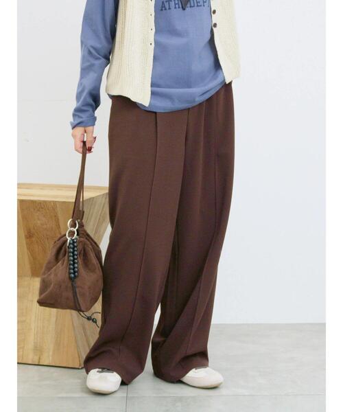 Samansa Mos2 blue（サマンサモスモスブルー）の「ストレートパンツ(セットアップ可)（その他パンツ・レディース・ブラウン/チャコールグレー/グレー/カーキ・F）」の5枚目の写真