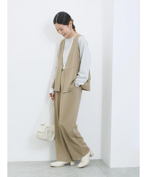 Samansa Mos2 blue（サマンサモスモスブルー）の「ストレートパンツ(セットアップ可)（その他パンツ・レディース・ブラウン/チャコールグレー/グレー/カーキ・F）」の12枚目の写真