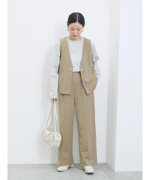 Samansa Mos2 blue（サマンサモスモスブルー）の「ストレートパンツ(セットアップ可)（その他パンツ・レディース・ブラウン/チャコールグレー/グレー/カーキ・F）」の16枚目の写真