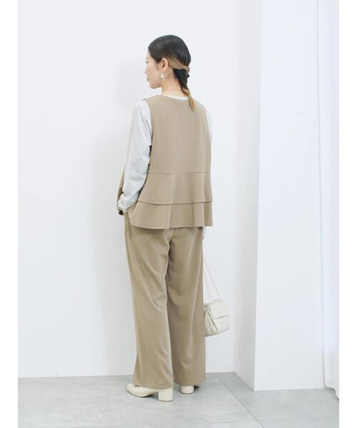 Samansa Mos2 blue（サマンサモスモスブルー）の「ストレートパンツ(セットアップ可)（その他パンツ・レディース・ブラウン/チャコールグレー/グレー/カーキ・F）」の17枚目の写真