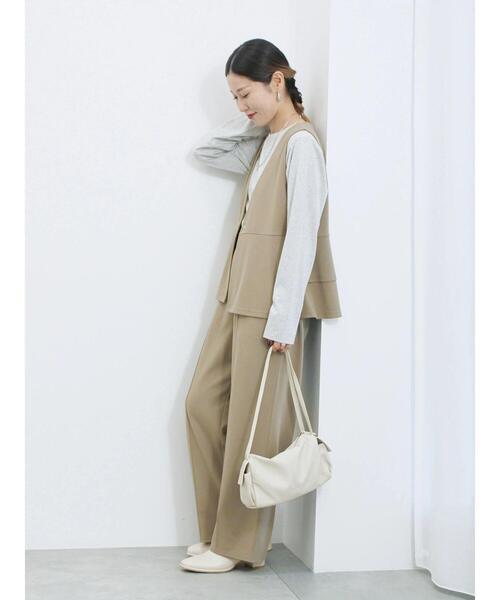 Samansa Mos2 blue（サマンサモスモスブルー）の「ストレートパンツ(セットアップ可)（その他パンツ・レディース・ブラウン/チャコールグレー/グレー/カーキ・F）」の19枚目の写真