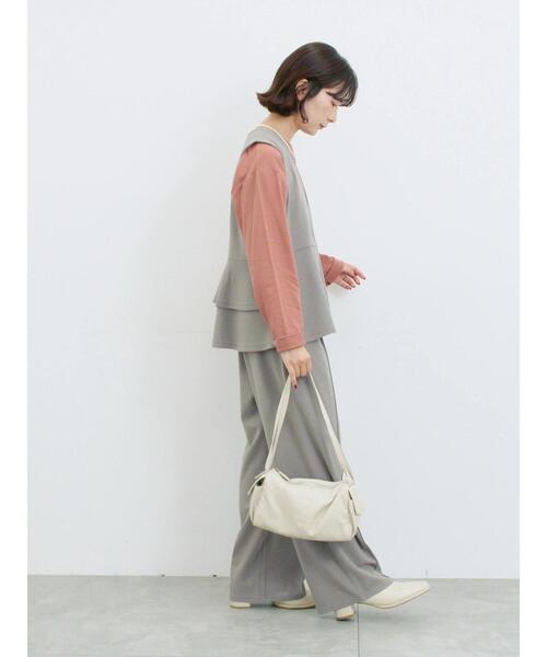 Samansa Mos2 blue（サマンサモスモスブルー）の「ストレートパンツ(セットアップ可)（その他パンツ・レディース・ブラウン/チャコールグレー/グレー/カーキ・F）」の22枚目の写真