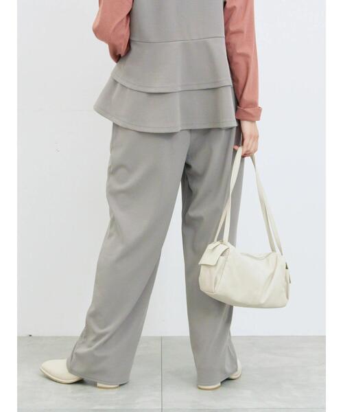 Samansa Mos2 blue（サマンサモスモスブルー）の「ストレートパンツ(セットアップ可)（その他パンツ・レディース・ブラウン/チャコールグレー/グレー/カーキ・F）」の5枚目の写真