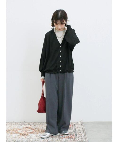 Samansa Mos2 blue（サマンサモスモスブルー）の「ストレートパンツ(セットアップ可)（その他パンツ・レディース・ブラウン/チャコールグレー/グレー/カーキ・F）」の21枚目の写真