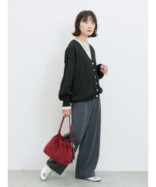 Samansa Mos2 blue（サマンサモスモスブルー）の「ストレートパンツ(セットアップ可)（その他パンツ・レディース・ブラウン/チャコールグレー/グレー/カーキ・F）」の22枚目の写真