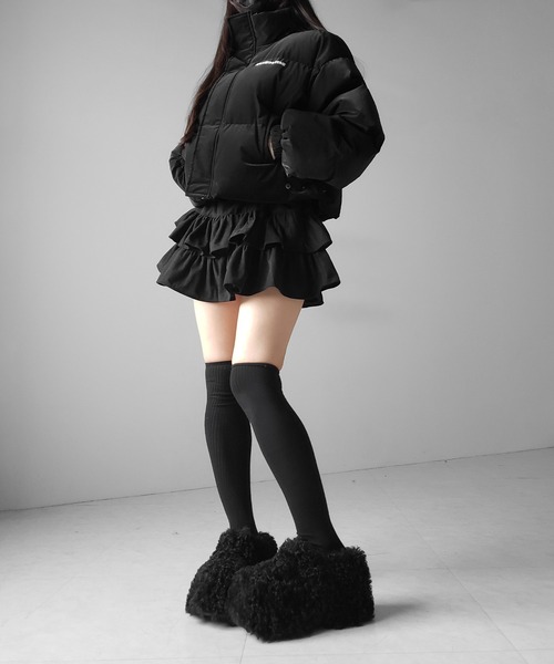 me+em select(ミームセレクト)の「【 2color 】厚底テディボアサボサンダル / platform teddy boa sabo sandals(その他シューズ・レディース・ブラック/アイボリー・36/37/38/39/40)」の3枚目の写真
