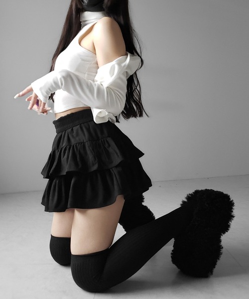 me+em select(ミームセレクト)の「【 2color 】厚底テディボアサボサンダル / platform teddy boa sabo sandals(その他シューズ・レディース・ブラック/アイボリー・36/37/38/39/40)」の6枚目の写真