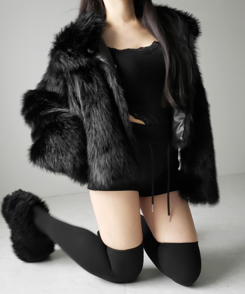 me+em select(ミームセレクト)の「【 2color 】厚底テディボアサボサンダル / platform teddy boa sabo sandals(その他シューズ・レディース・ブラック/アイボリー・36/37/38/39/40)」の7枚目の写真