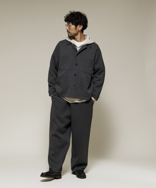 FREAK'S STORE（フリークスストア）の「ウォッシャブル スウェットライク ニット カバーオール/静電気ケア（カーディガン/ボレロ・メンズ・チャコールグレー/ブラウン/ブラック・MEDIUM/LARGE）」の11枚目の写真