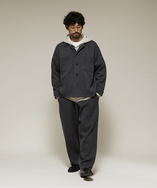 FREAK'S STORE（フリークスストア）の「ウォッシャブル スウェットライク ニット カバーオール/静電気ケア（カーディガン/ボレロ・メンズ・チャコールグレー/ブラウン/ブラック・MEDIUM/LARGE）」の10枚目の写真