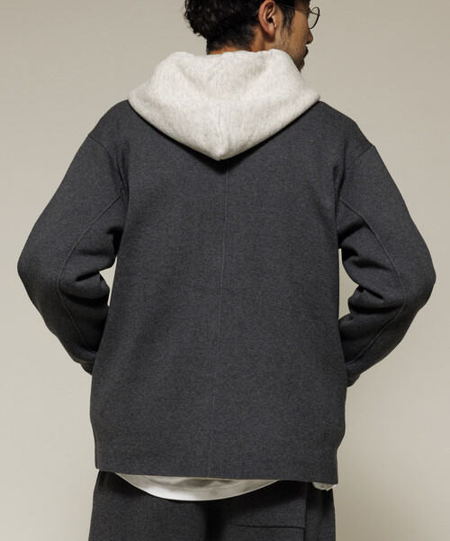 FREAK'S STORE（フリークスストア）の「ウォッシャブル スウェットライク ニット カバーオール/静電気ケア（カーディガン/ボレロ・メンズ・チャコールグレー/ブラウン/ブラック・MEDIUM/LARGE）」の4枚目の写真