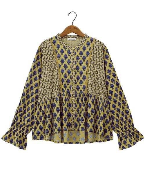 チチカカ（チチカカ）の「ブーケブラウス（シャツ/ブラウス・レディース・ネイビー/マスタード・FREE）」の12枚目の写真