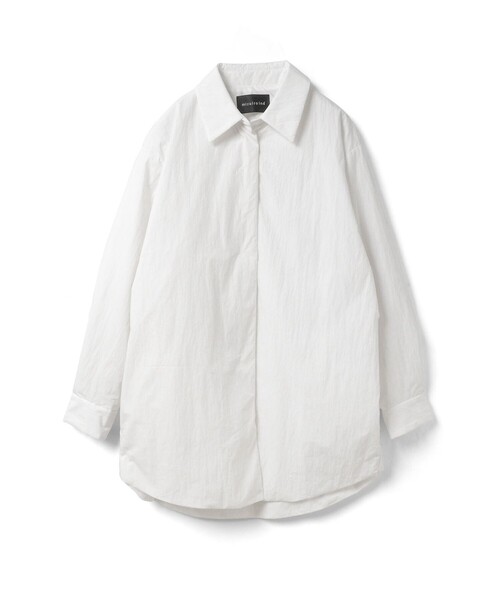 mizuiroind（ミズイロインド）の「mizuiro ind ワイドパディングシャツジャケット（その他アウター・レディース・ピンク/オフホワイト/ブラック/チャコールグレー・FREE）」の5枚目の写真