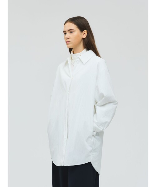 mizuiroind（ミズイロインド）の「mizuiro ind ワイドパディングシャツジャケット（その他アウター・レディース・ピンク/オフホワイト/ブラック/チャコールグレー・FREE）」の10枚目の写真