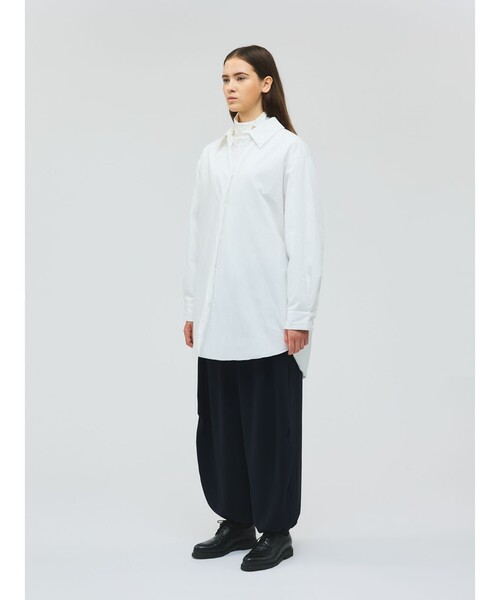 mizuiroind（ミズイロインド）の「mizuiro ind ワイドパディングシャツジャケット（その他アウター・レディース・ピンク/オフホワイト/ブラック/チャコールグレー・FREE）」の14枚目の写真