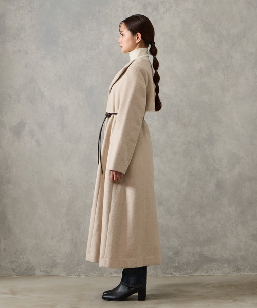 AIMER（エメ）の「メランジーウールライクニュアンスバックルベルトロングコート（その他アウター・レディース・チャコールグレー/ベージュ/ライトグレー・MEDIUM）」の21枚目の写真
