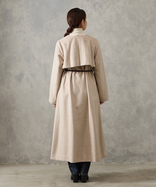 AIMER（エメ）の「メランジーウールライクニュアンスバックルベルトロングコート（その他アウター・レディース・チャコールグレー/ベージュ/ライトグレー・MEDIUM）」の22枚目の写真