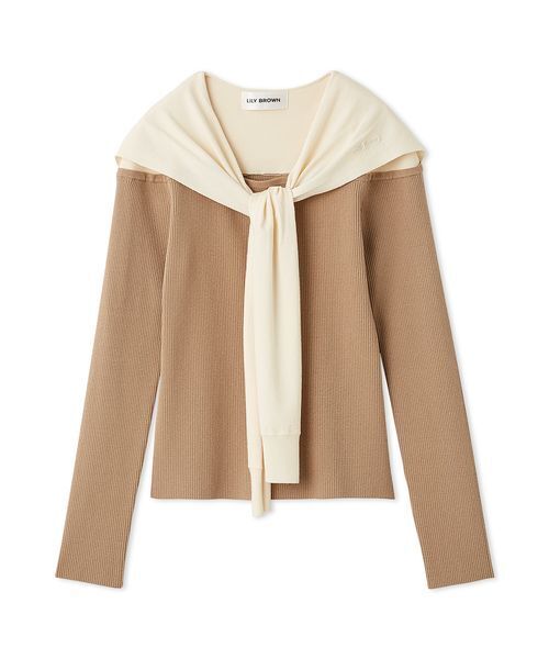 セーラーカーデレイヤードニット（ニット/セーター）｜LILY BROWN