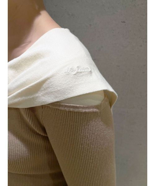 LILY BROWN（リリーブラウン）の「セーラーカーデレイヤードニット（ニット/セーター・レディース・ブラック/ベージュ/ライム・F）」の10枚目の写真