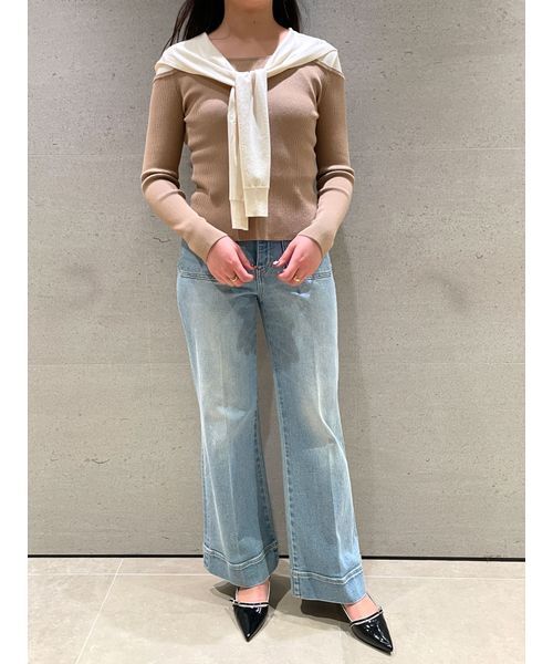 LILY BROWN（リリーブラウン）の「セーラーカーデレイヤードニット（ニット/セーター・レディース・ブラック/ベージュ/ライム・F）」の12枚目の写真