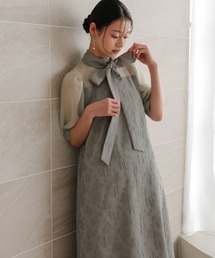 Jolie et Jolie | マルチwayリボンボウタイ付きジャガードワンピース【低身長サイズS有り](ドレス)
