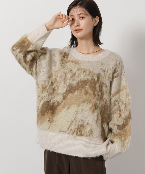 LAKOLE（ラコレ）の「ニュアンス柄ニットプルオーバー / 583730（ニット/セーター・レディース・アイボリー/カーキ/ブラック・FREE）」の21枚目の写真