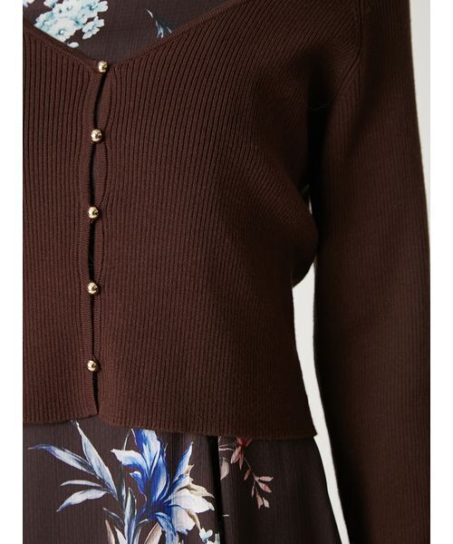 FRAY I.D（フレイアイディー）の「クロップドリブニットカーディガン（カーディガン/ボレロ・レディース・ホワイト/ブラウン/レッド/ブラック・F）」の17枚目の写真