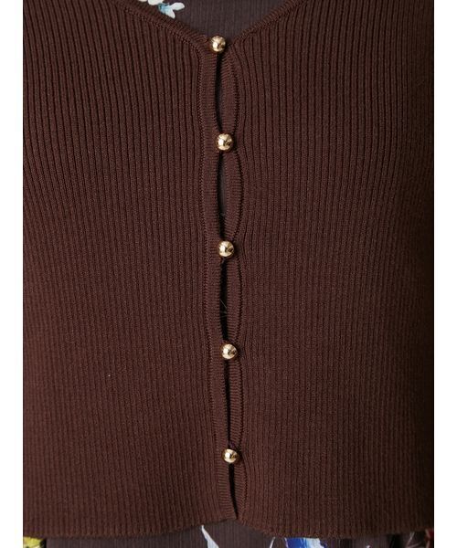 FRAY I.D（フレイアイディー）の「クロップドリブニットカーディガン（カーディガン/ボレロ・レディース・ホワイト/ブラウン/レッド/ブラック・F）」の18枚目の写真